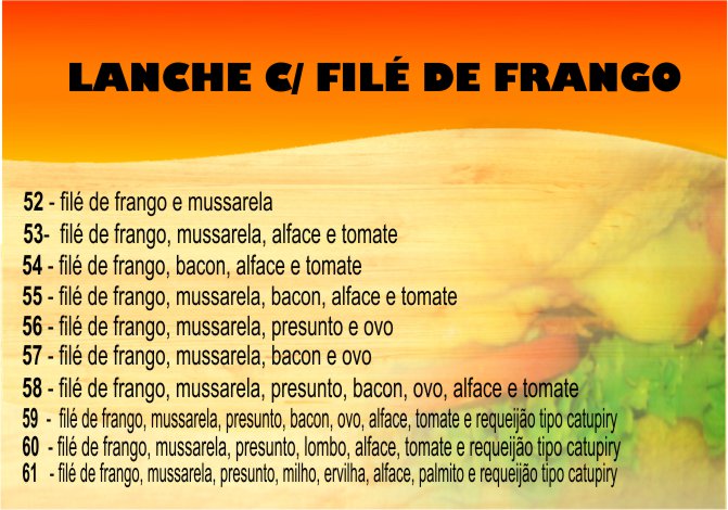 lanche com file de frango Cabornas